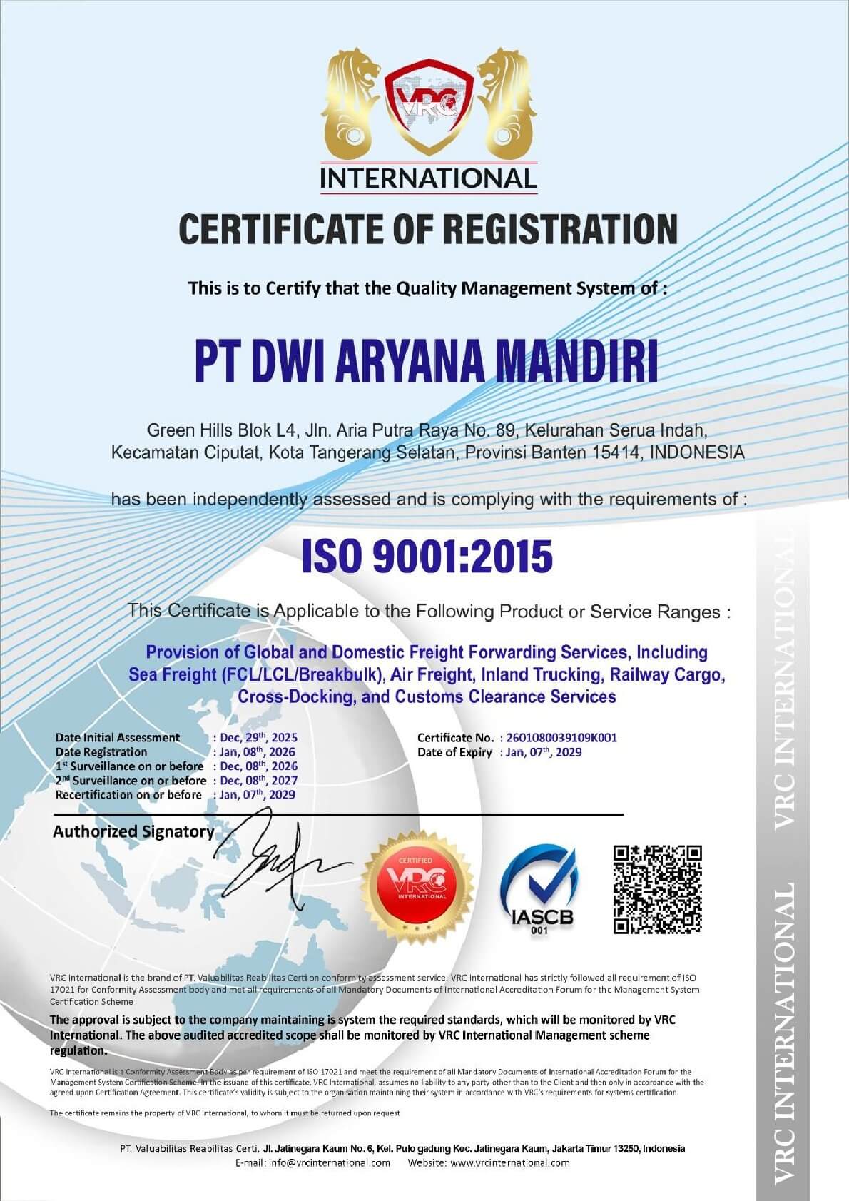 ISO 9001 2015 Darma