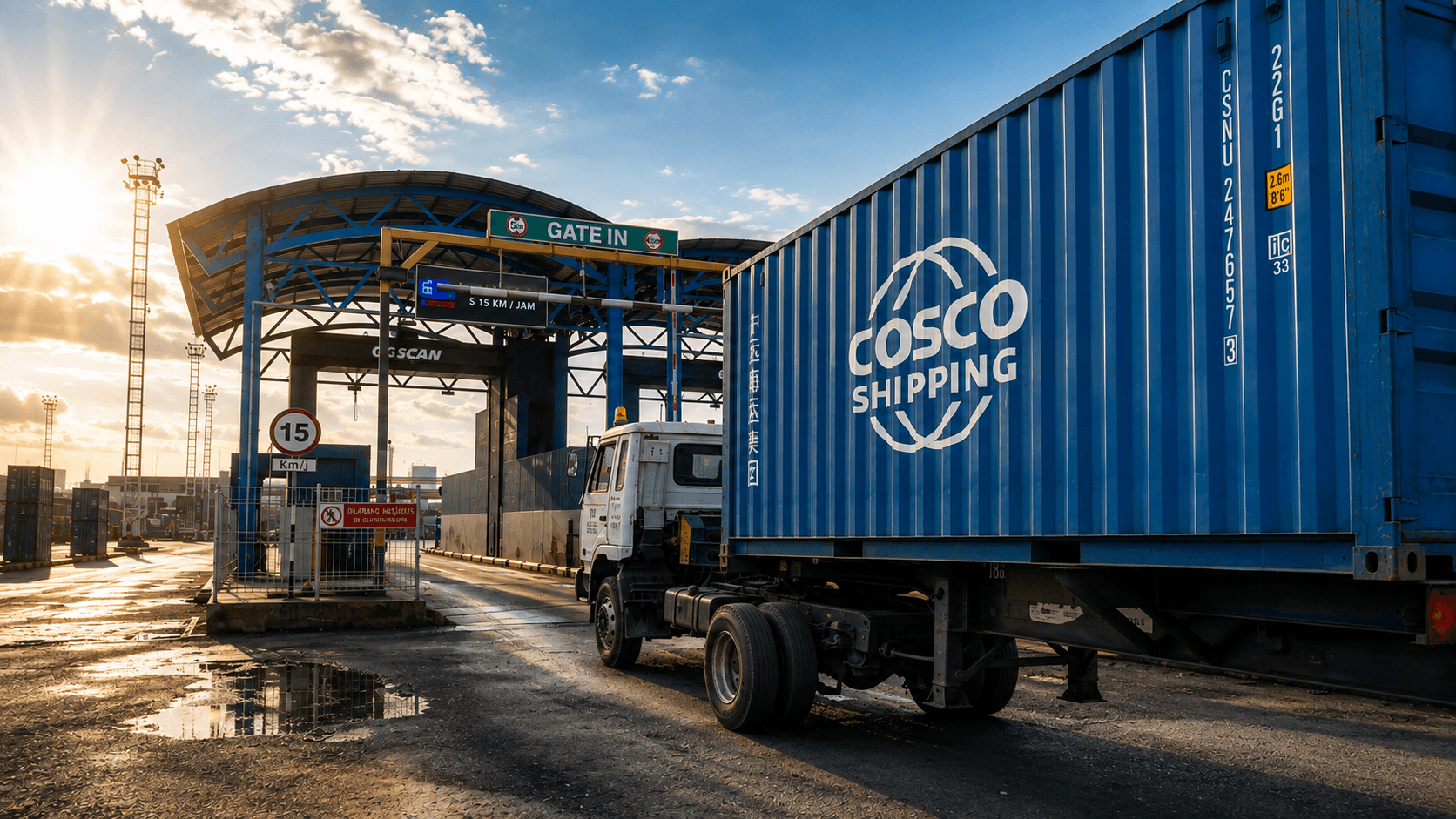 truck masuk tol ship